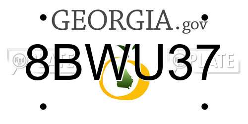 8BWU37 Georgia License Plate