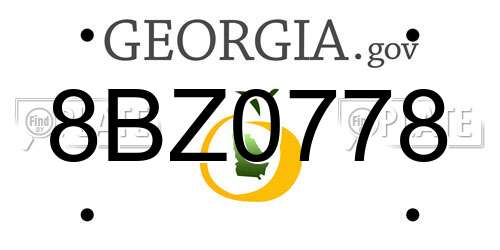8BZ0778 Georgia License Plate