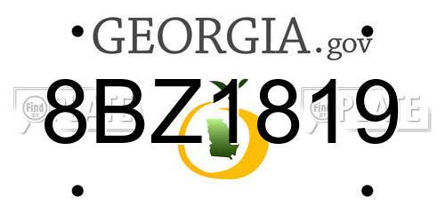 8BZ1819 Georgia License Plate