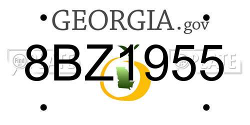 8BZ1955 Georgia License Plate