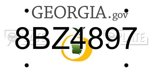 8BZ4897 Georgia License Plate