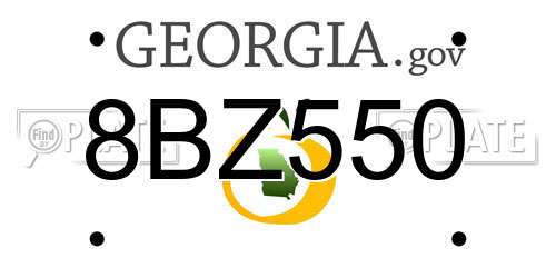 8BZ550 Georgia License Plate