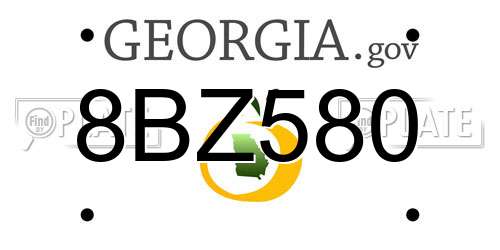 8BZ580 Georgia License Plate