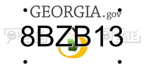 8BZB13 Georgia License Plate