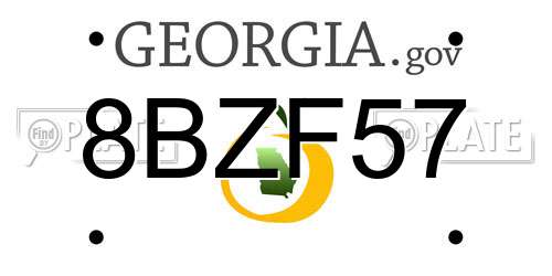 8BZF57 Georgia License Plate