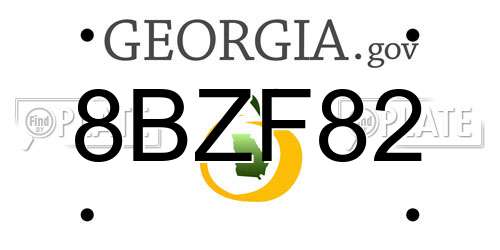 8BZF82 Georgia License Plate
