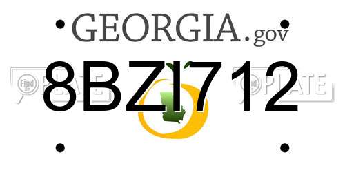 8BZI712 Georgia License Plate