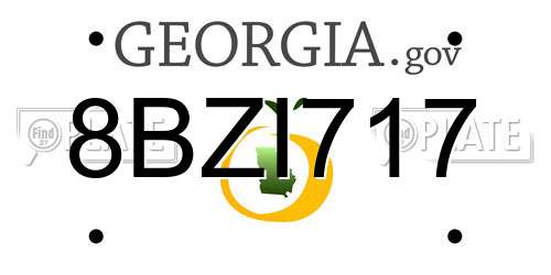 8BZI717 Georgia License Plate