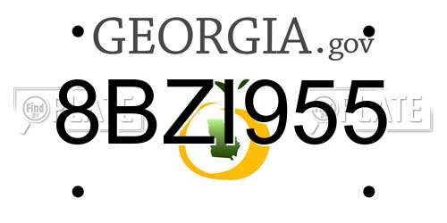 8BZI955 Georgia License Plate