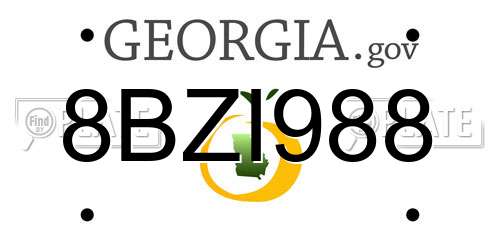 8BZI988 Georgia License Plate