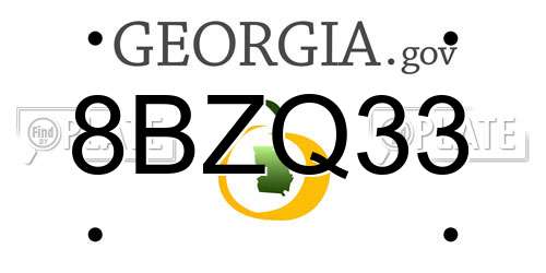 8BZQ33 Georgia License Plate