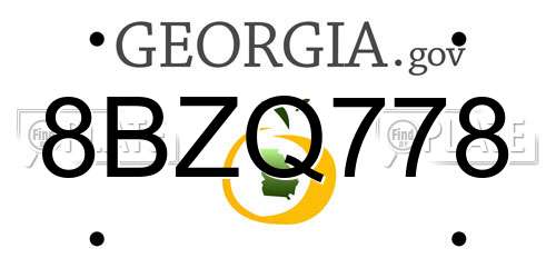 8BZQ778 Georgia License Plate