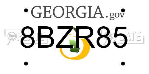 8BZR85 Georgia License Plate