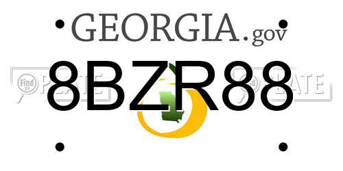 8BZR88 Georgia License Plate