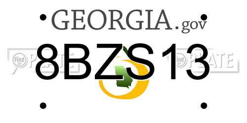8BZS13 Georgia License Plate