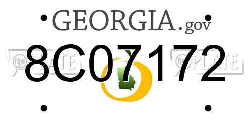 8C07172 Georgia License Plate