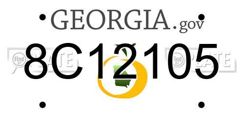 8C12105 Georgia License Plate