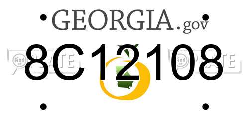 8C12108 Georgia License Plate