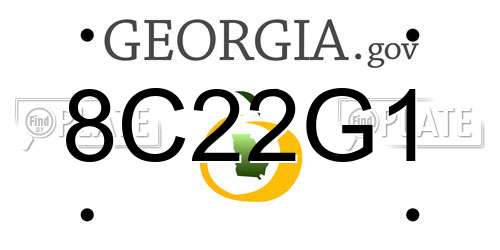 8C22G1 Georgia License Plate