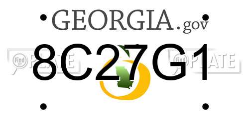8C27G1 Georgia License Plate
