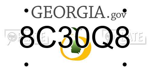 8C30Q8 Georgia License Plate