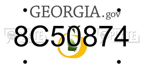 8C50874 Georgia License Plate
