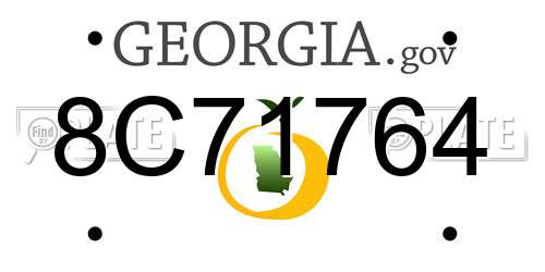 8C71764 Georgia License Plate