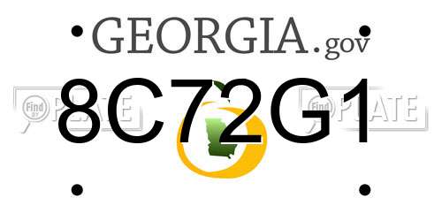 8C72G1 Georgia License Plate