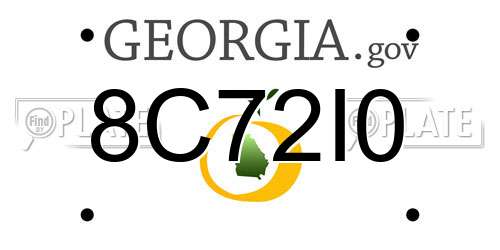 8C72I0 Georgia License Plate