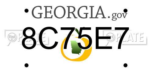 8C75E7 Georgia License Plate