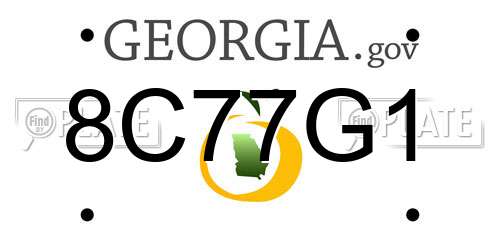 8C77G1 Georgia License Plate