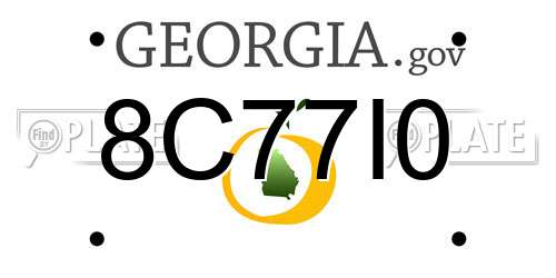 8C77I0 Georgia License Plate