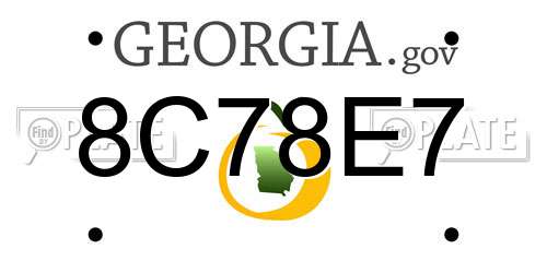8C78E7 Georgia License Plate