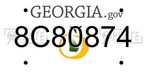 8C80874 Georgia License Plate