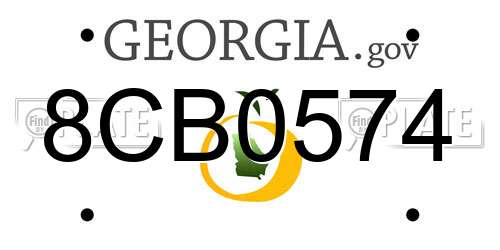 8CB0574 Georgia License Plate