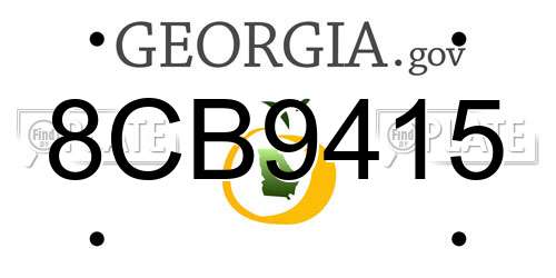8CB9415 Georgia License Plate