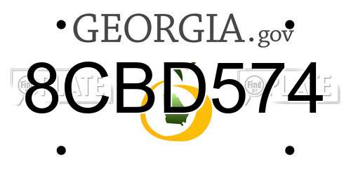 8CBD574 Georgia License Plate