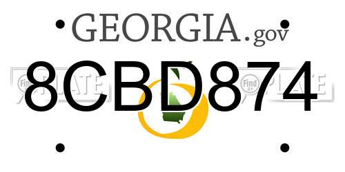 8CBD874 Georgia License Plate