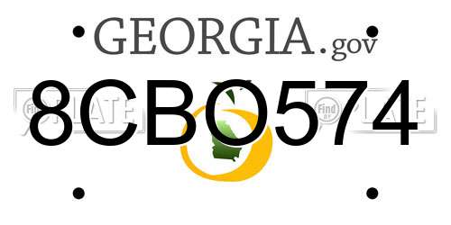 8CBO574 Georgia License Plate