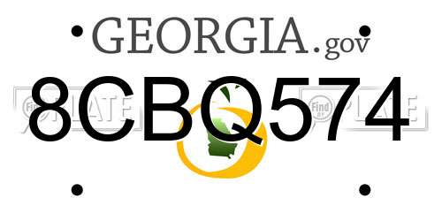 8CBQ574 Georgia License Plate