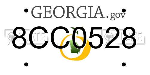 8CC0528 Georgia License Plate
