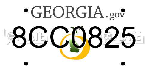 8CC0825 Georgia License Plate