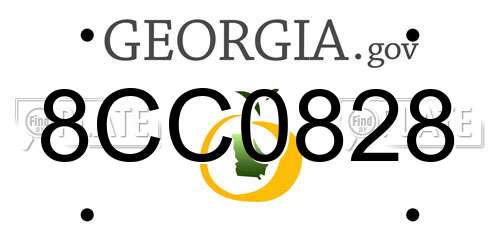 8CC0828 Georgia License Plate