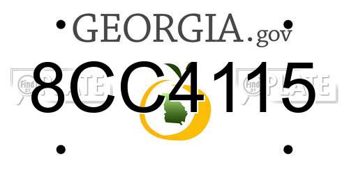 8CC4115 Georgia License Plate
