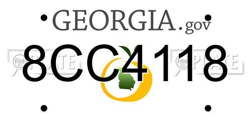 8CC4118 Georgia License Plate
