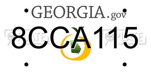 8CCA115 Georgia License Plate