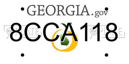 8CCA118 Georgia License Plate