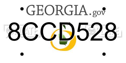 8CCD528 Georgia License Plate