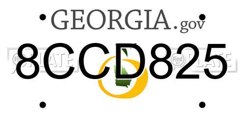 8CCD825 Georgia License Plate