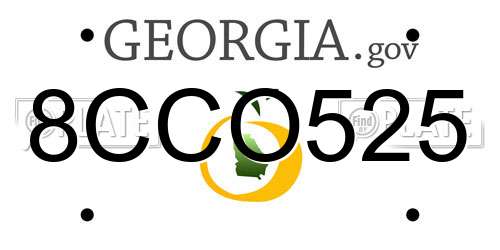 8CCO525 Georgia License Plate